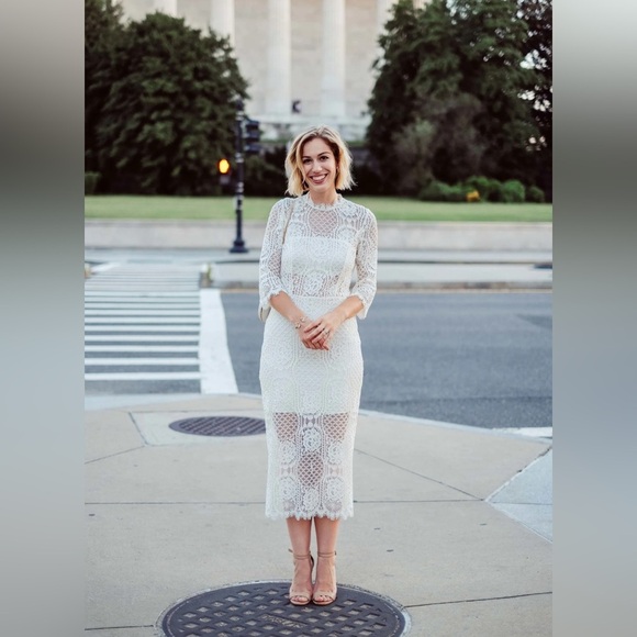 Alexis natural white lace dress size Large. - Picture 3 of 17